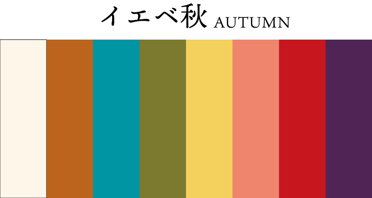 イエベ秋・オータムタイプ カラーグループ