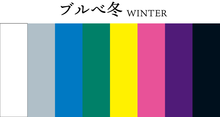 ブルべ冬・ウィンタータイプ カラーグループ