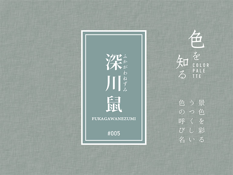 色を知る COLOR PALETTE #005 深川鼠（ふかがわねずみ） 景色を彩るうつくしい色の呼び名
